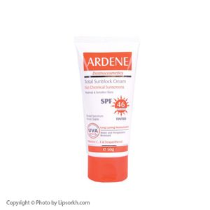 کرم ضد آفتاب رنگی آردن با SPF46 مناسب پوست معمولی و حساس حجم 50 میلی لیتر لیپ سرخ