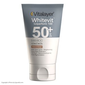 کرم ضد آفتاب ویتالیر مدل Whitevit با SPF50 رنگ نچرال بژ حجم 40 میلی لیتر لیپ سرخ