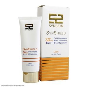 فلوئید ضد آفتاب رنگی ساین اسکین مدل Syn Shield با SPF30 مناسب انواع پوست حجم 50 میلی لیتر لیپ سرخ