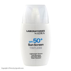 کرم ضد آفتاب آدرا بی رنگ با SPF50 حجم 50 میلی لیتر لیپ سرخ